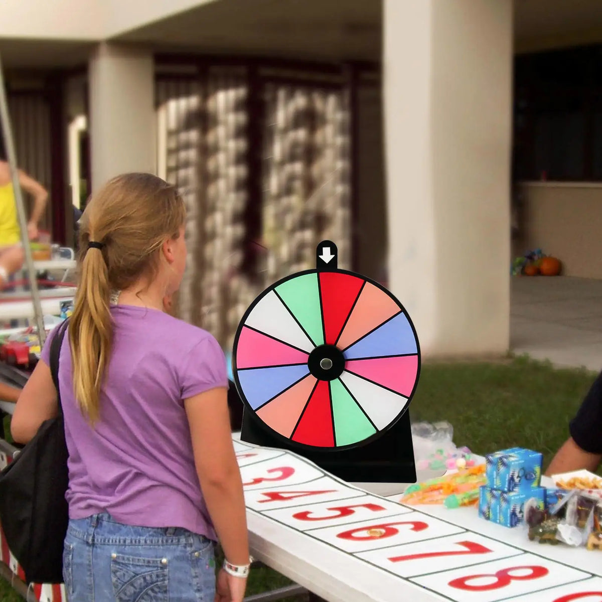 Prize Wheel Spinner with Stand – 12-Slot Erasable Roulette
