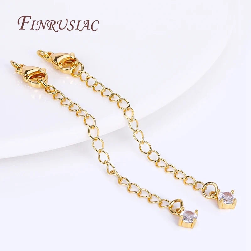 18K Gold Plated Brass Chain Extender 70mm | 8 Styles