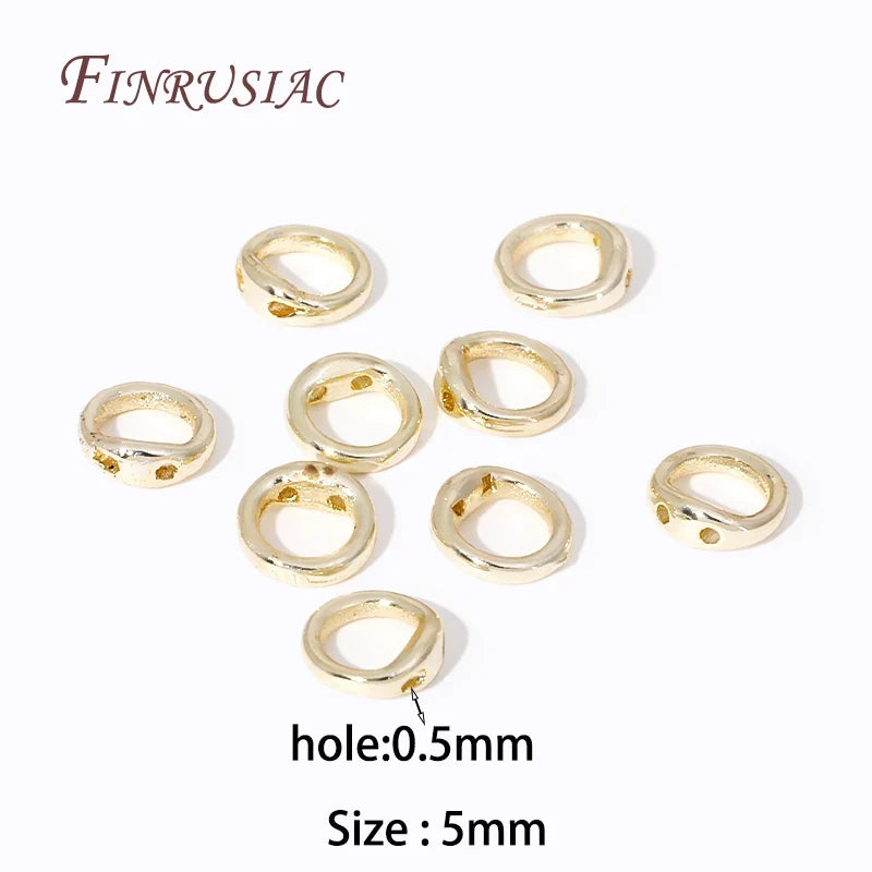 18K Gold Plated End Beads & Connecting Rings – DIY Jewelry