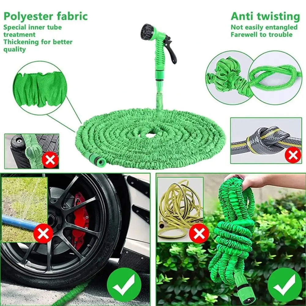 Expandable Garden Hose 25–125FT | 7-Pattern Spray Nozzle