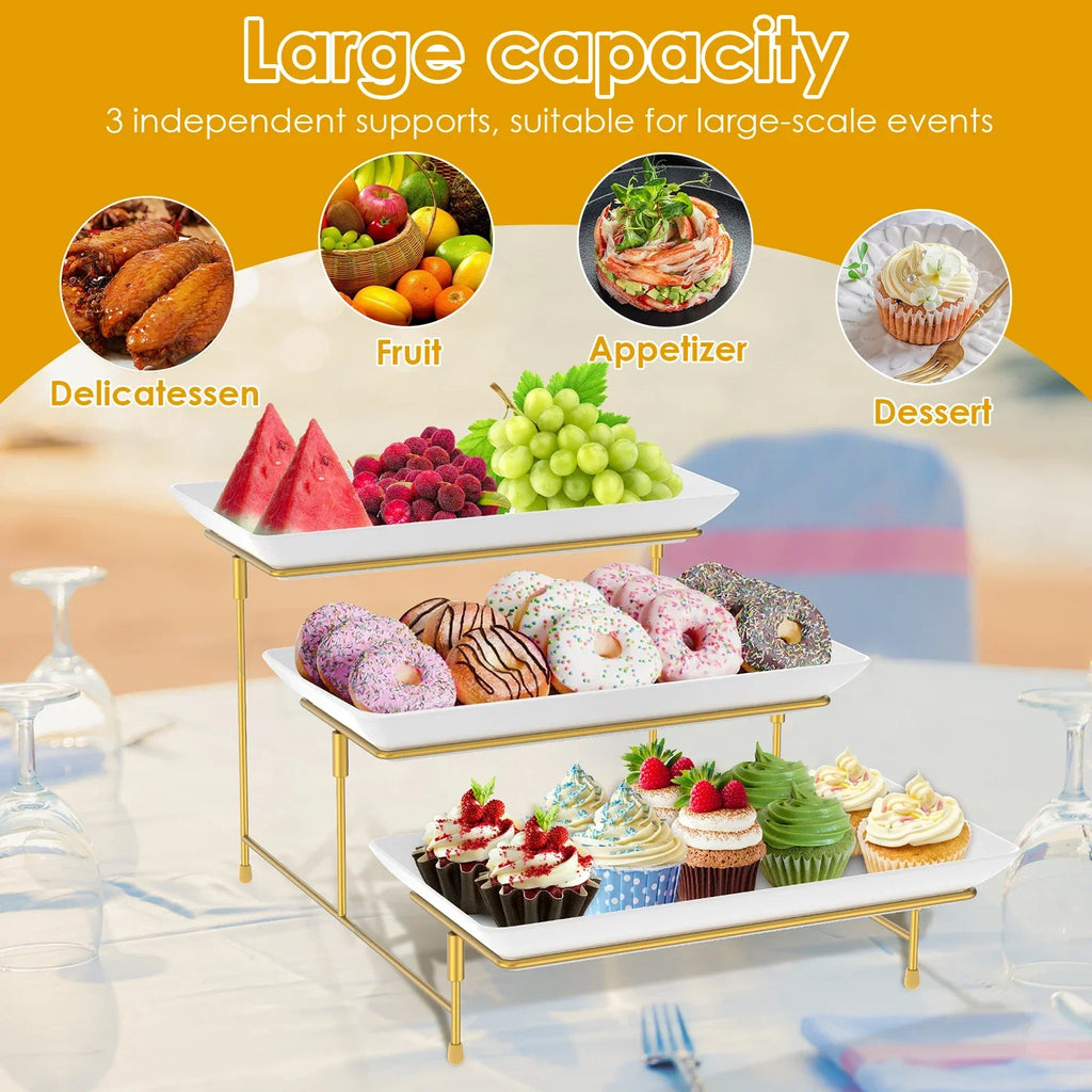 3-Tier Metal Serving Stand – Dessert & Cupcake Display Tray