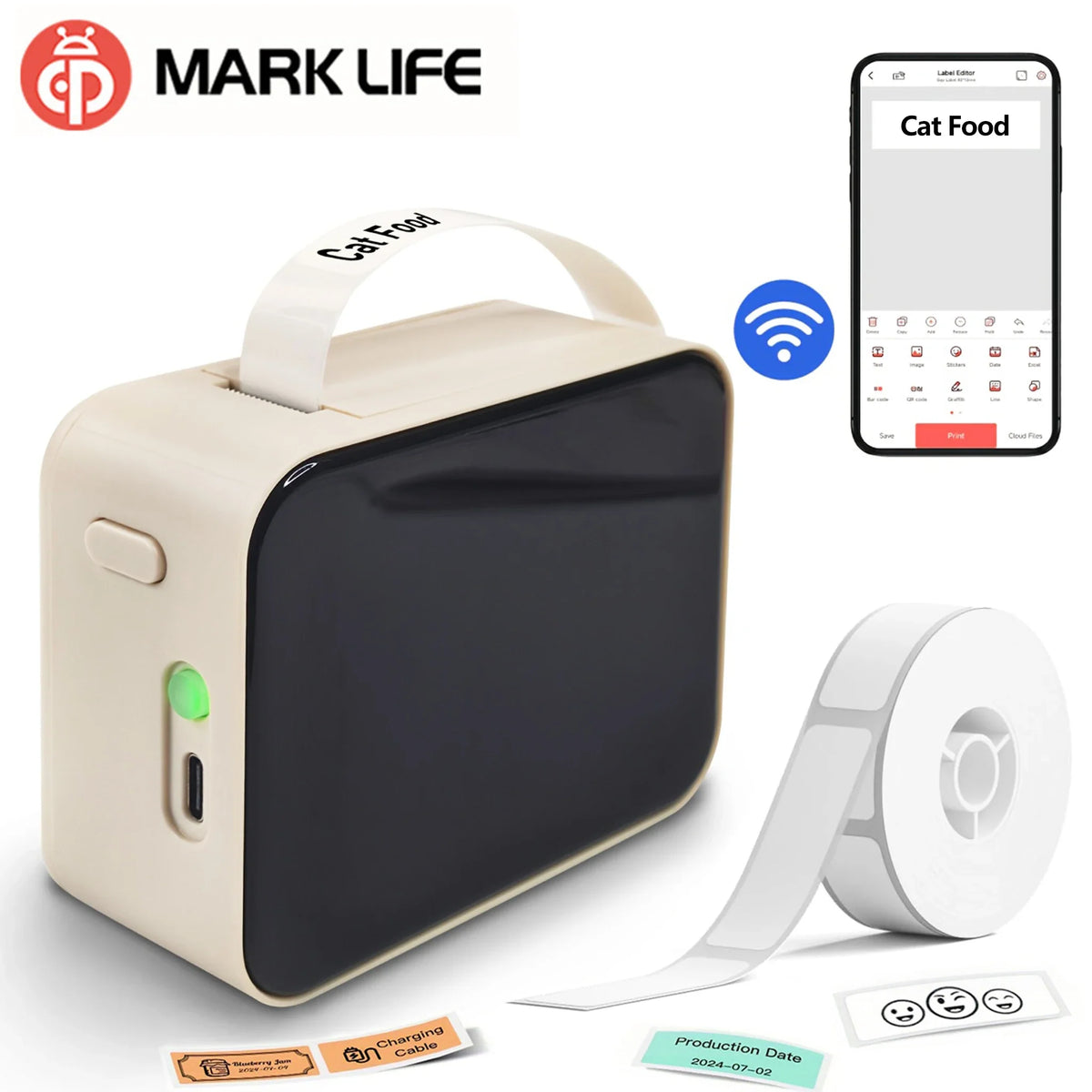 Marklife P15 Mini Bluetooth Thermal Label Printer – No Ink