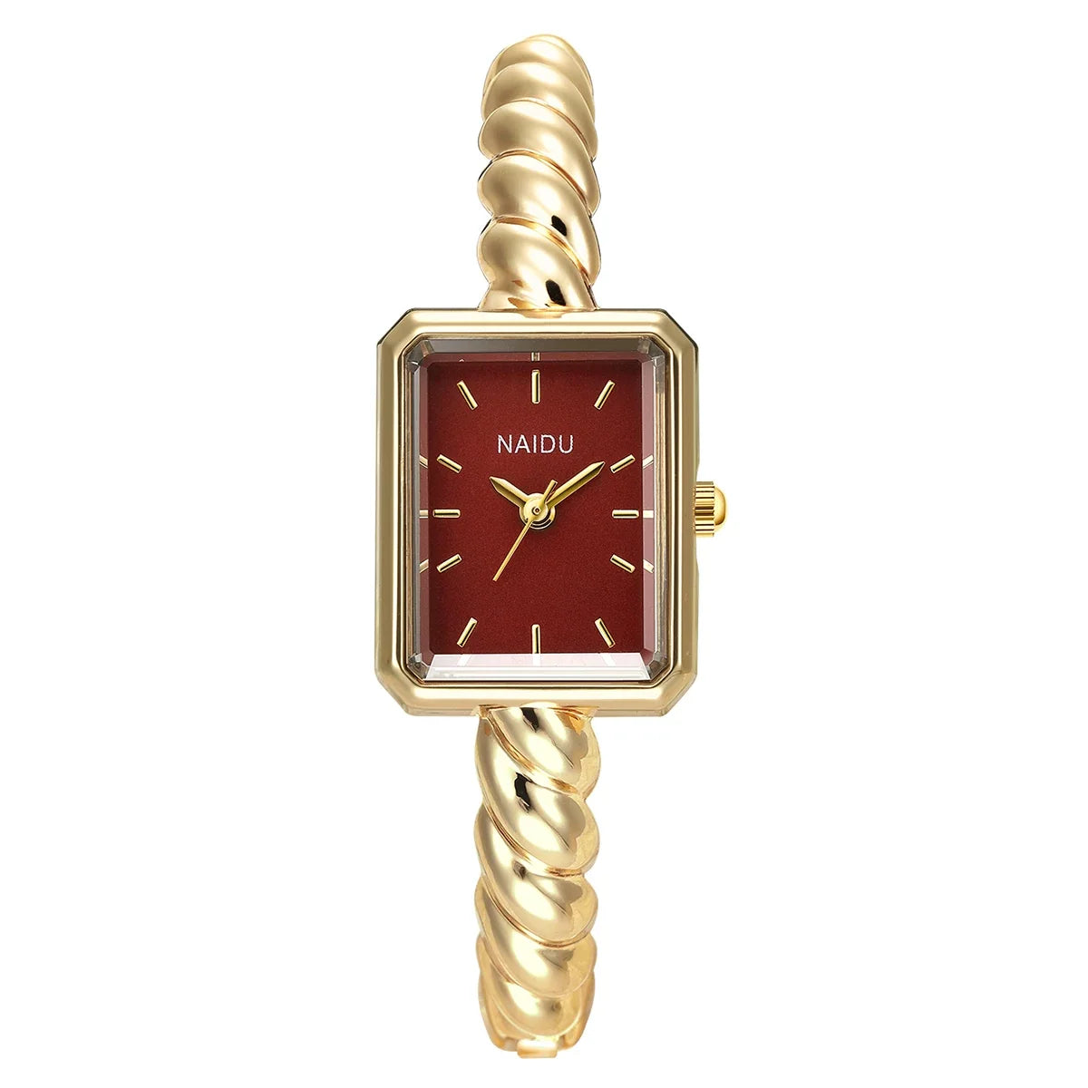 Women's Gold Square Dial Quartz Bracelet Watch – Retro Style