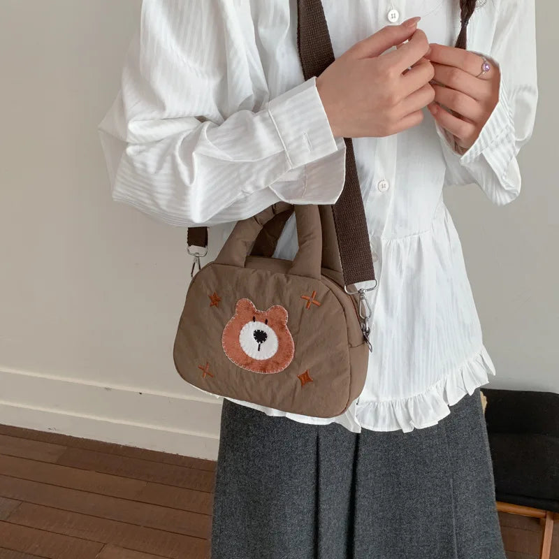 Korean Cute Bear Cartoon Crossbody Bag for Girls | K-Style