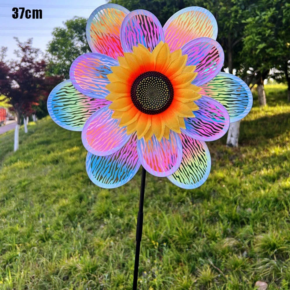 Sunflower Wind Spinner – Double-Layer Garden Windmill 28/37cm