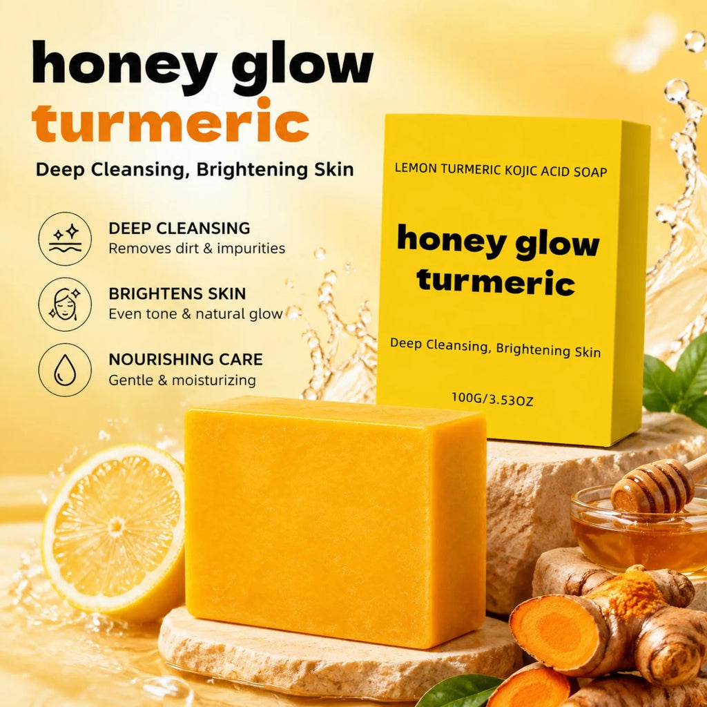 Turmeric Kojic Acid Bar Soap – Honey, Lemon Deep Cleanse