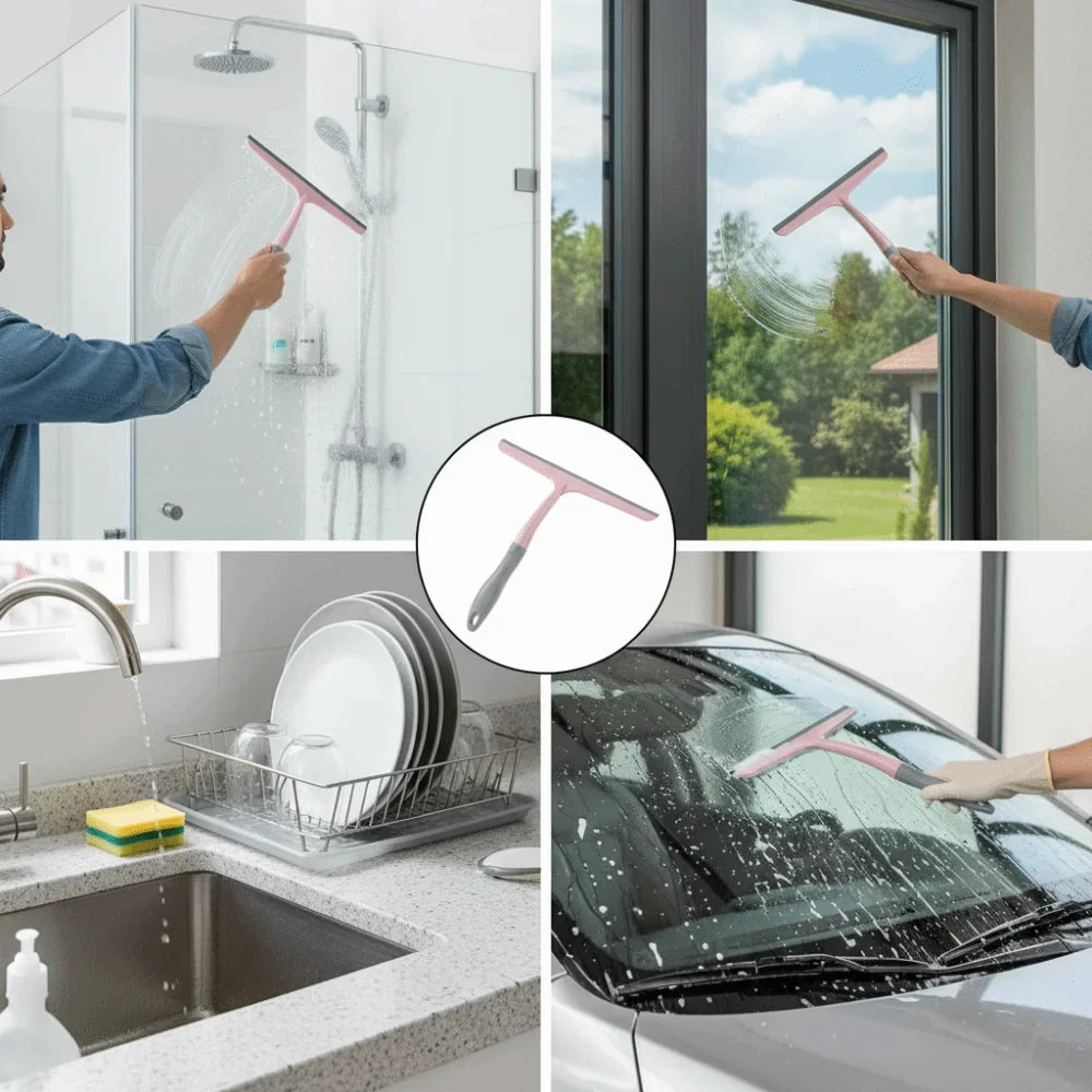Silicone Shower Window Squeegee – Streak-Free Glass Scraper