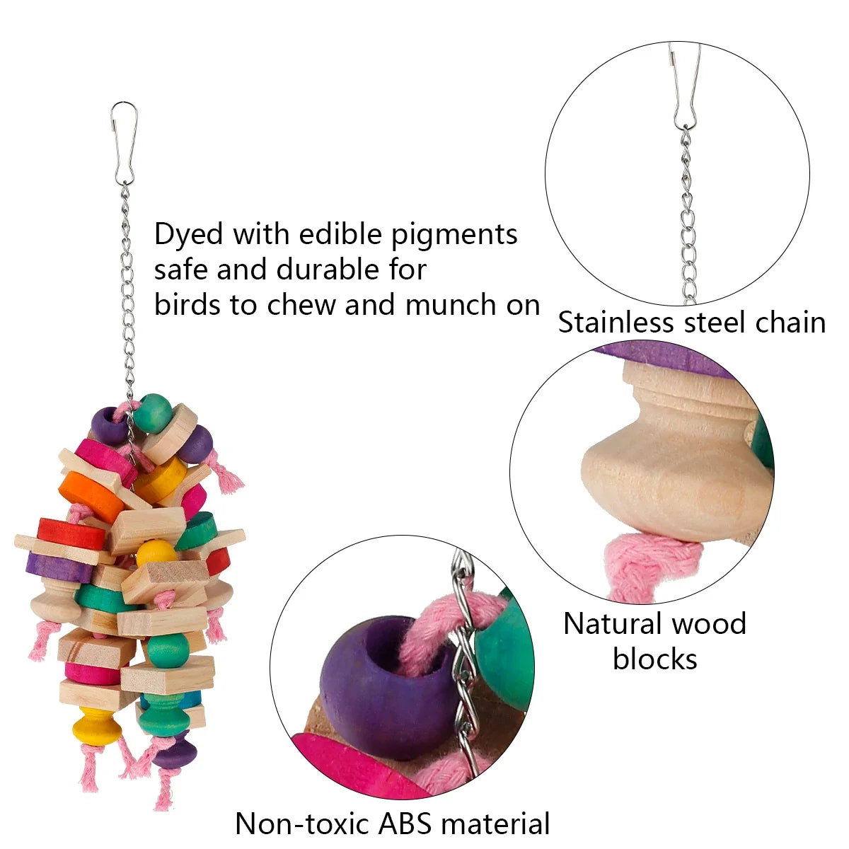 Wooden Rope Parrot Toy – Hanging Ladder & Bird Swing Chew Toy
