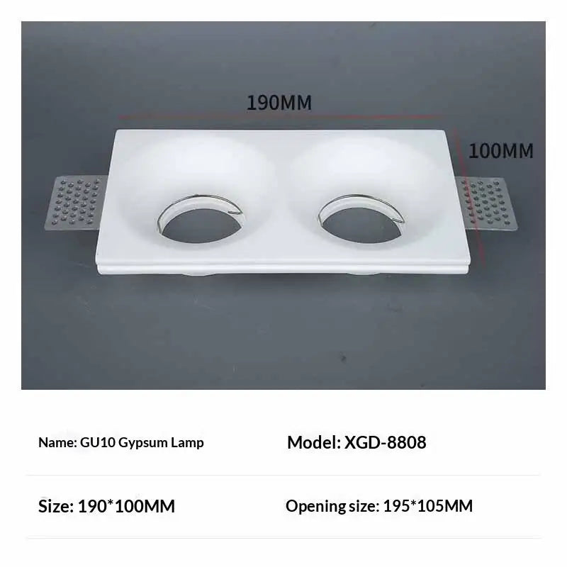 Recessed Gypsum Ceiling Downlight GU10 LED Borderless Frame