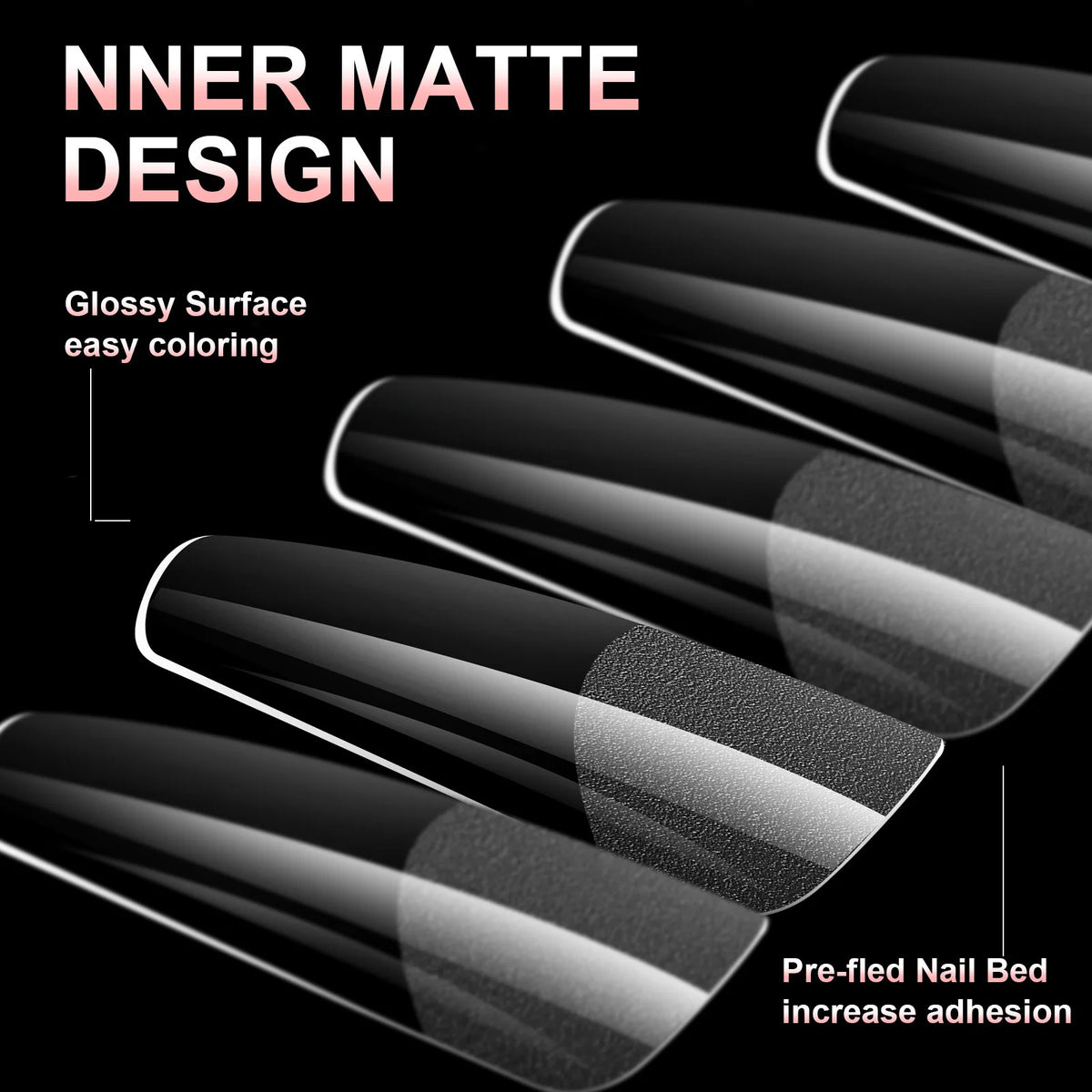 100Pcs Matte Press On Nails Half & Full Cover Acrylic Tips