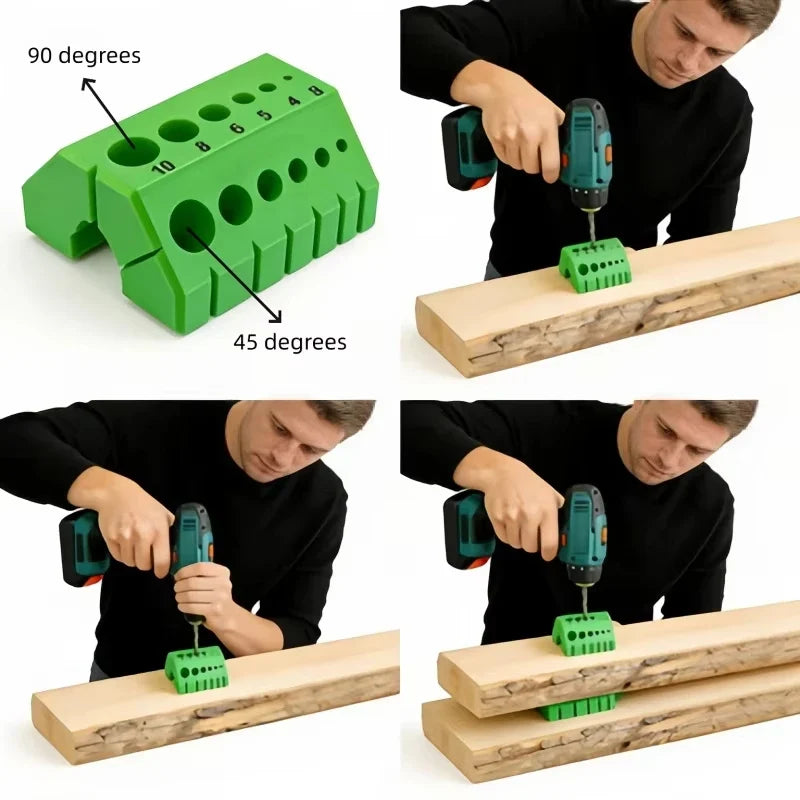 45° & 90° Angle Drill Jig Guide with Numerical Scale