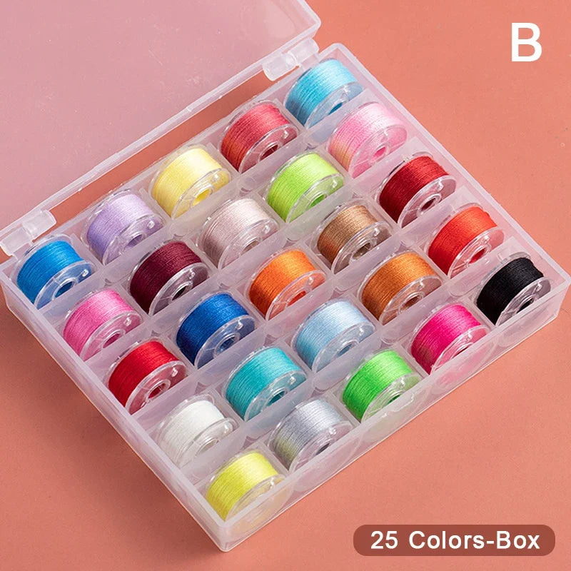 Multicolor Sewing Bobbins Box Set 25 or 36 Pcs with Case