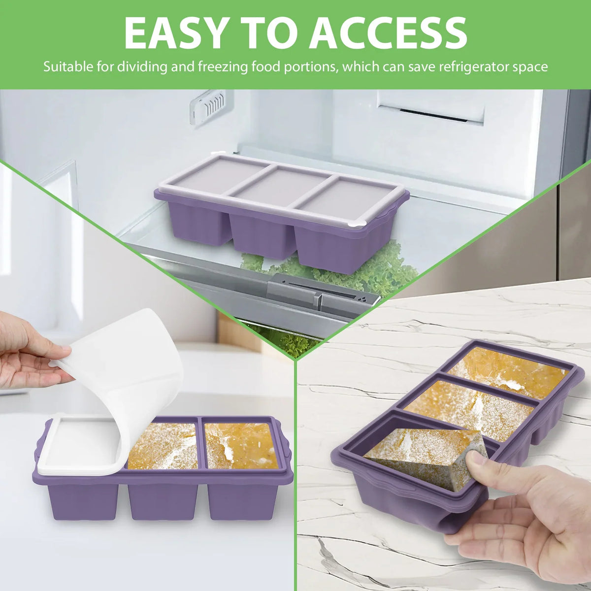 Silicone Freezer Tray with Lid – 3-Cup Soup & Meal Prep Mold
