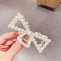 Pearl Hair Claw Clips – Korean Bow Geometric Hairpins Women
