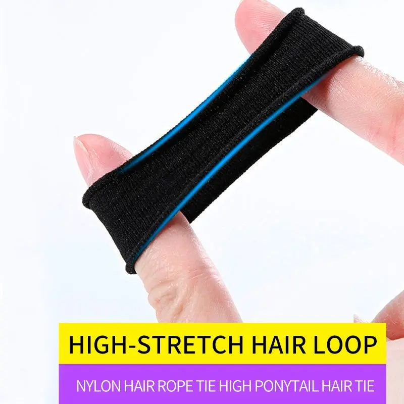 200+ Seamless Elastic Hair Bands – Black & Colorful Pack