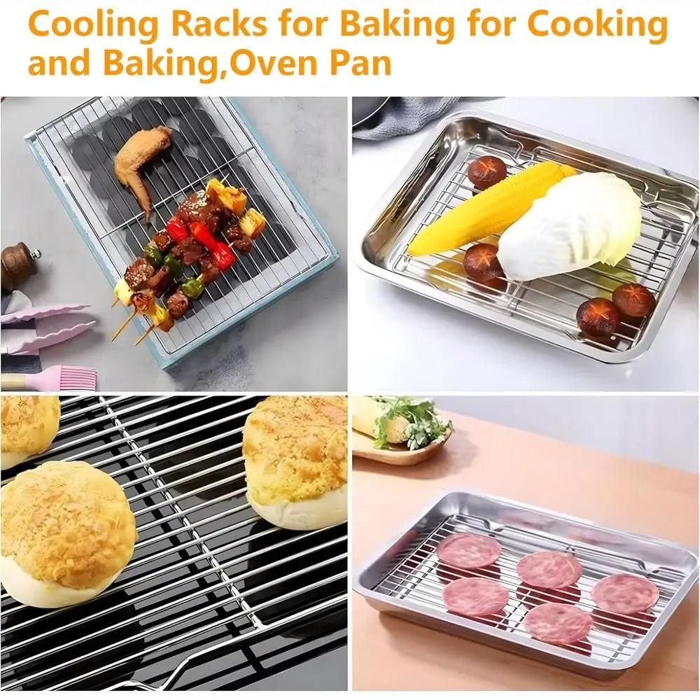 Stainless Steel Cooling Rack – Non-Stick BBQ & Cake Cooler