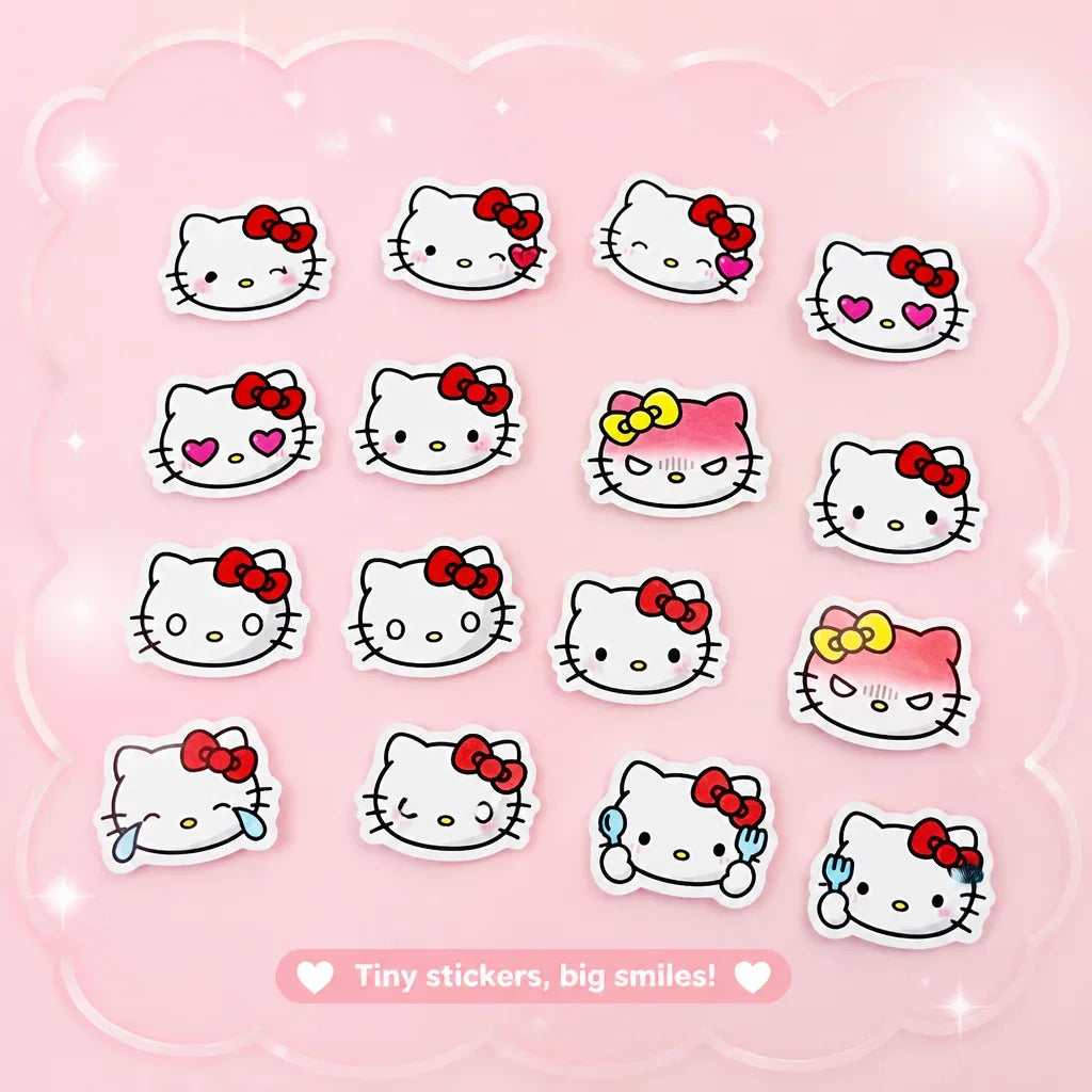 Kitty Cat Waterproof DIY Stickers 500pcs Roll | Phone Laptop