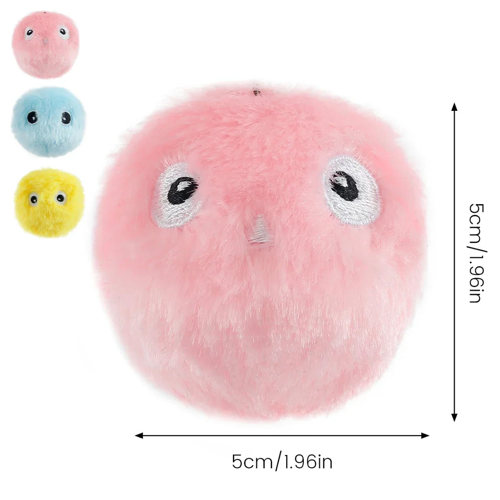 3-Pack Cat Interactive Squeaky Plush Ball Toys | Electric Moving