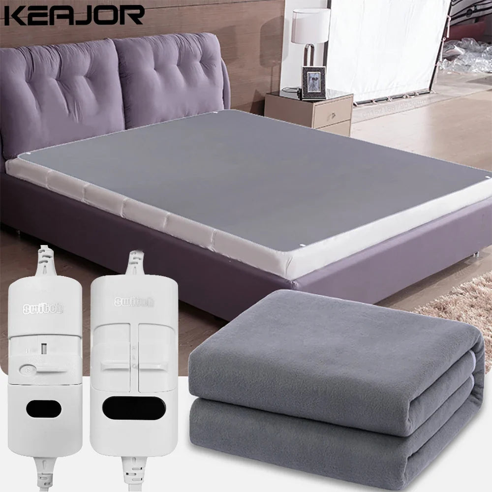 Electric Heated Blanket 220V | Auto Thermostat Plush Warmer
