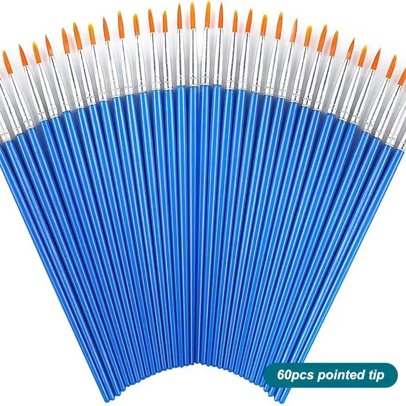 Nylon Paint Brush Set 30–110 Pcs | Round & Flat Art Brushes