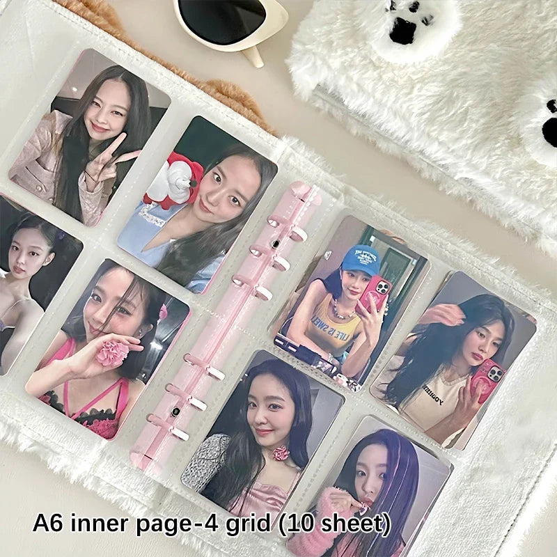 Cute Bow Plush A6 Kpop Photocard Album & Card Holder