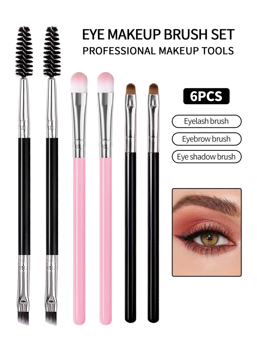 6-Piece Soft Synthetic Makeup Brush Kit – Foundation & Blush