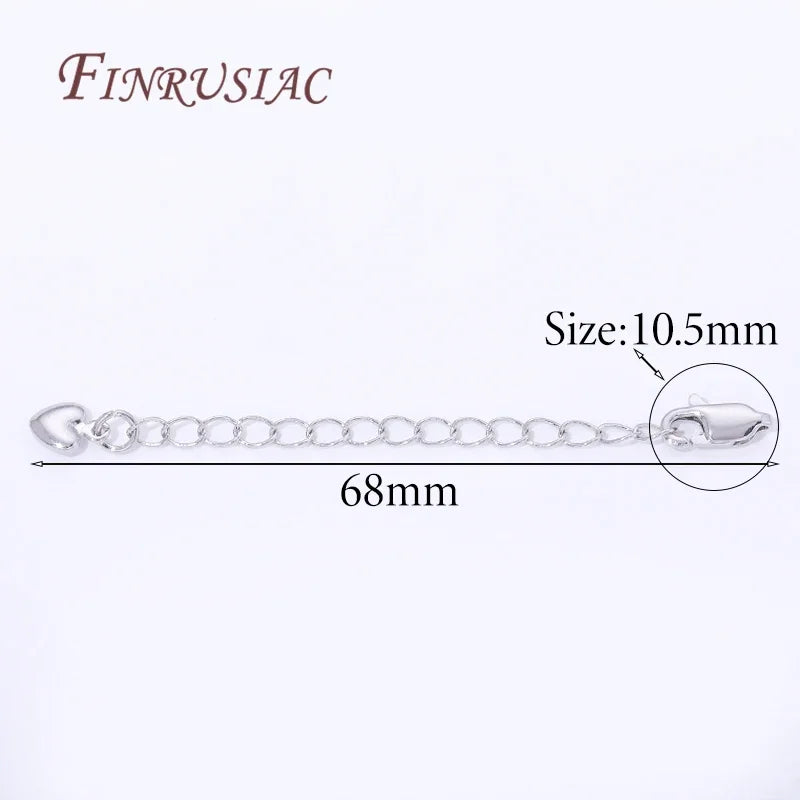 18K Gold Plated Extension Tail Chains with Lobster Clasps – 5 Pack
