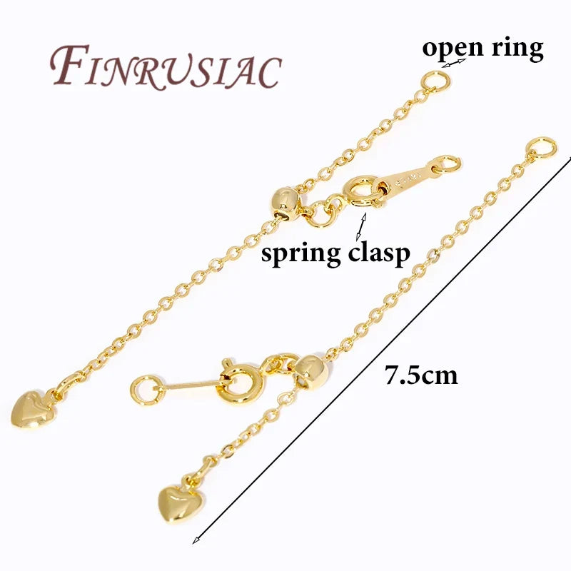 18K Gold Plated Extension Tail Chains with Spring Clasps | DIY