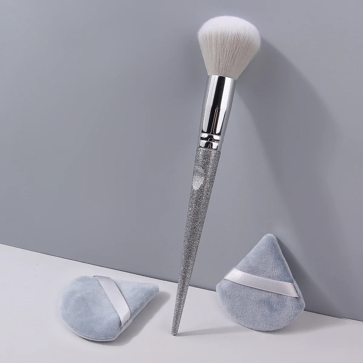3-Piece Powder Brush & Triangle Powder Puff Set | Face Makeup