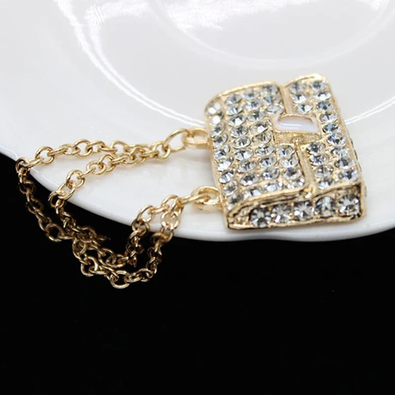 Miniature Handbag with Metal Chain for Dollhouse & Dolls