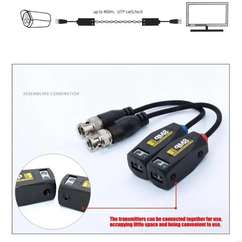 Video Balun Set BNC CVI AHD TVI – Security Camera 1 Pair