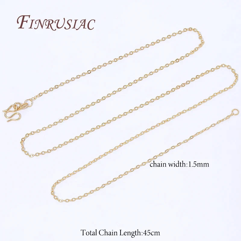 18K Gold Plated O Link Chain Necklace 45cm | DIY Jewelry 2/4/6pc