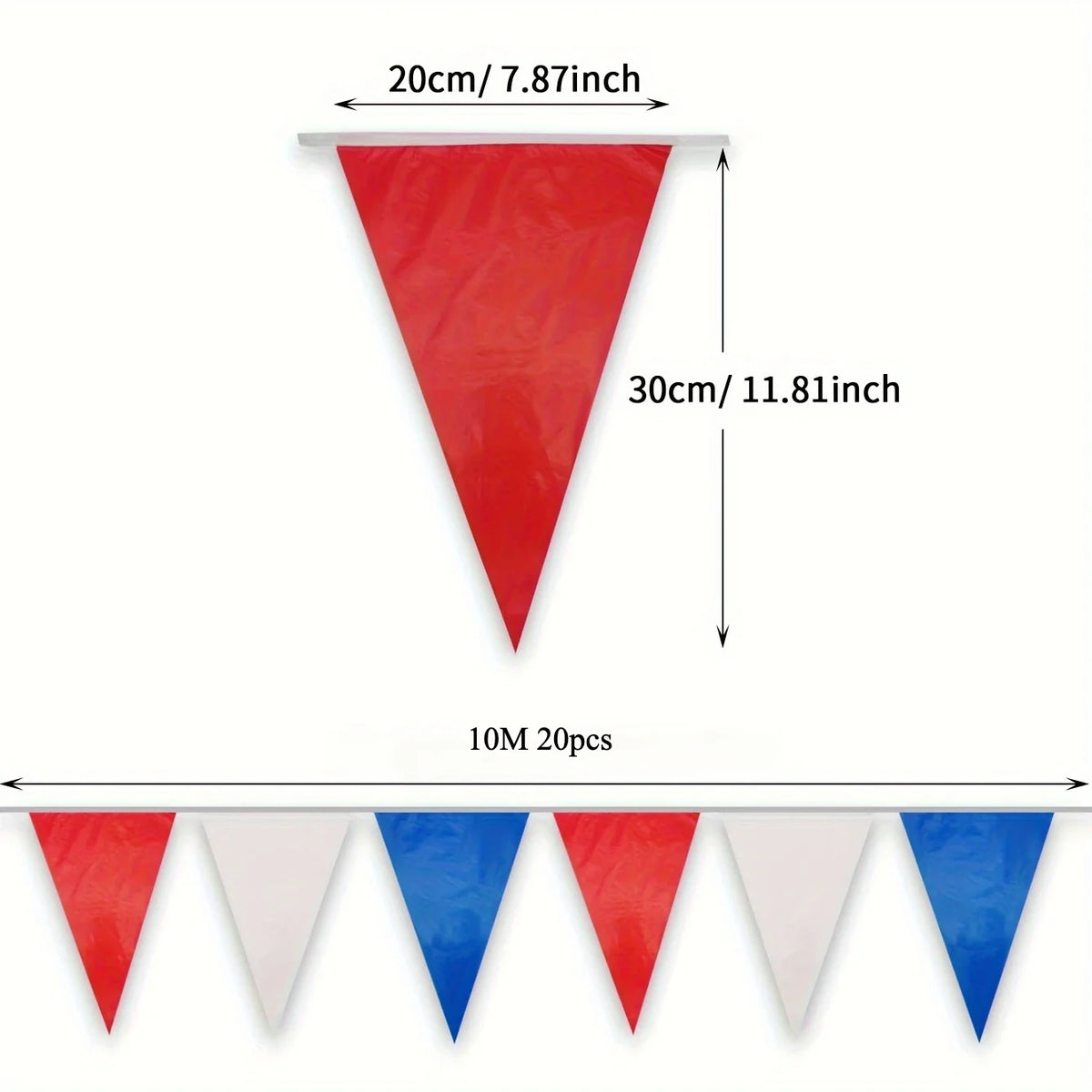 Patriotic Red White Blue Pennant Bunting Banner | 4th of July
