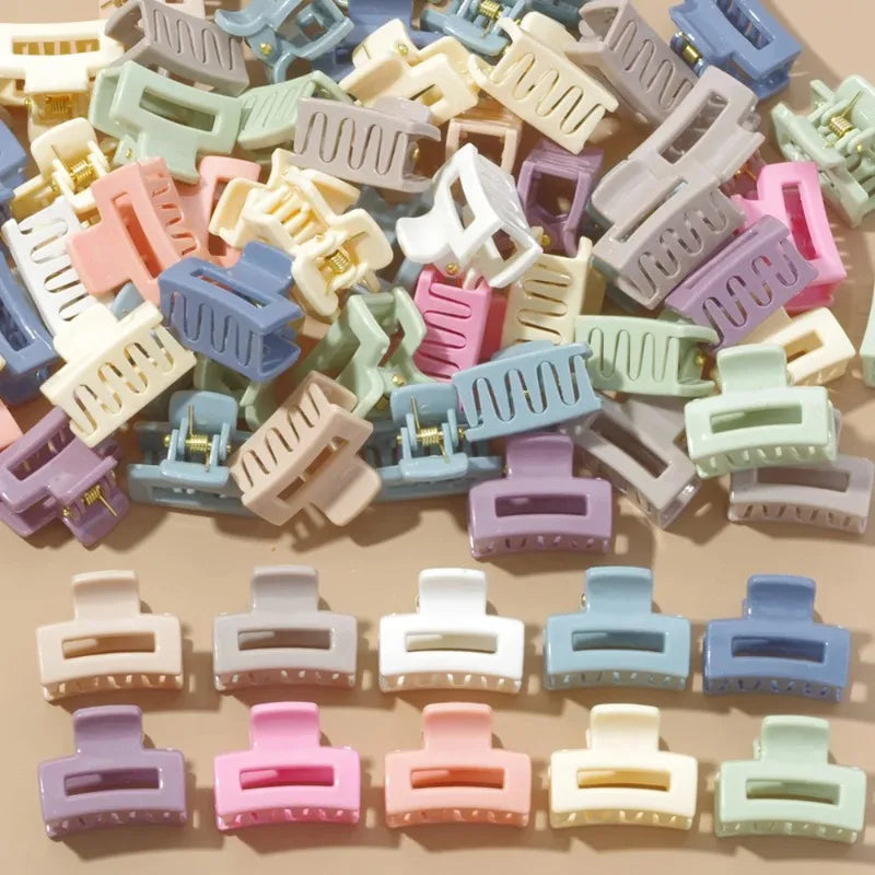20-Piece Matte Hollow Hair Claw Clips – Candy Color Barrettes