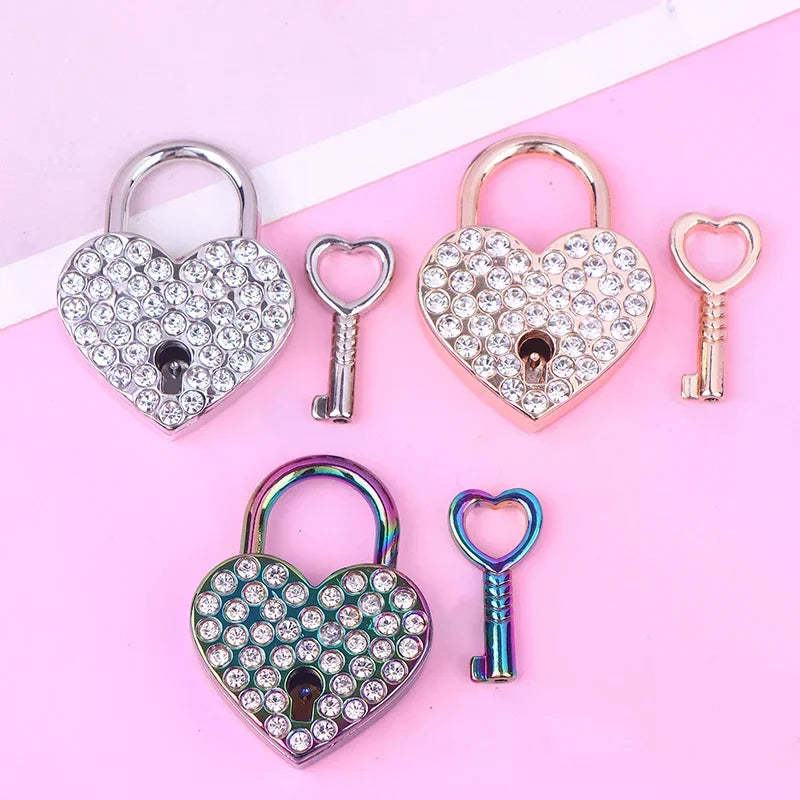 Heart Shaped Metal Keyed Padlock for Jewelry & Keepsake Boxes