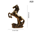Brass Horse Figurine Feng Shui Zodiac Lucky Statue Home Decor