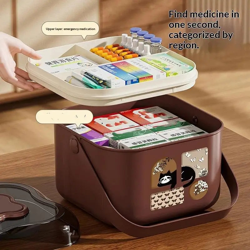 Clear 2-Tier Pill Organizer Box | Family & Travel Storage