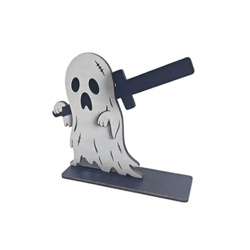 Wooden Grim Reaper Skeleton Ornament – Halloween Tabletop Décor