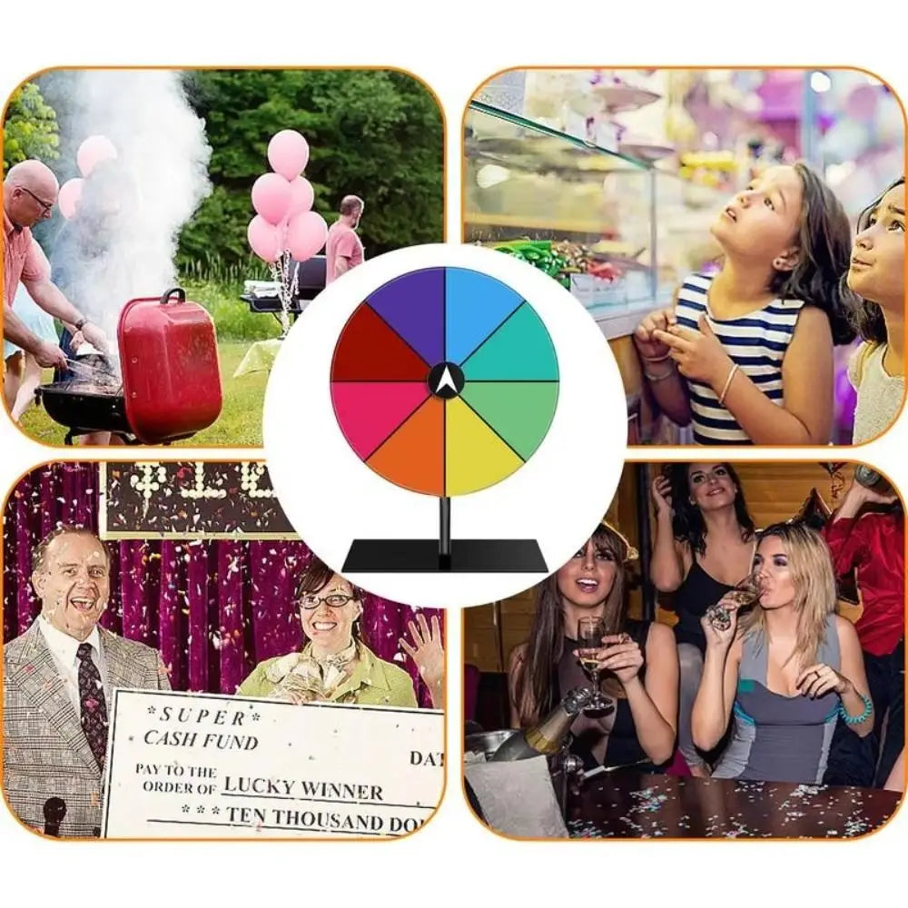 Multicolor Editable Prize Wheel – 8-Slot Spinner Game