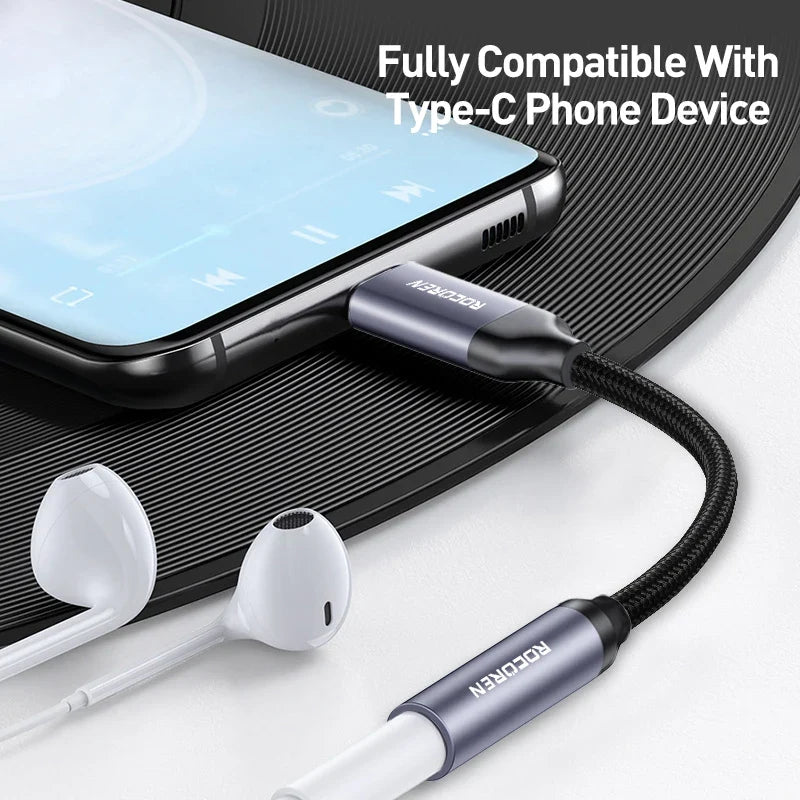 Rocoren USB-C to 3.5mm Audio Adapter – Hi-Fi DAC Cable
