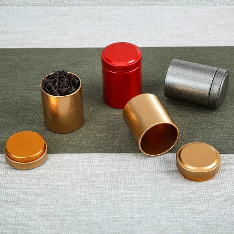 2 Pcs Mini Tinplate Tea Tin Cans – Airtight Sealed Storage Jars