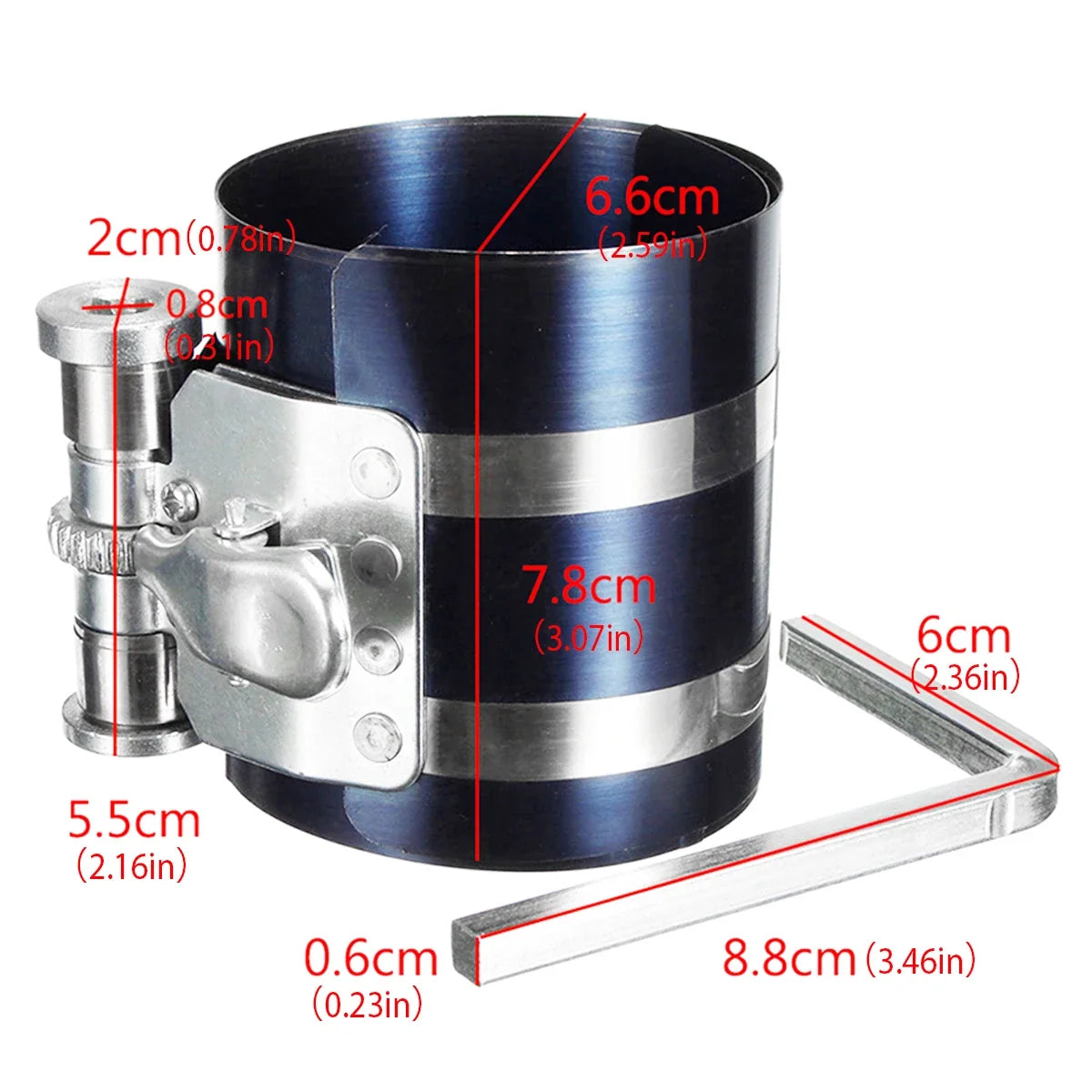 Piston Ring Compressor Ratchet Clamp 53–175mm | Engine Tool