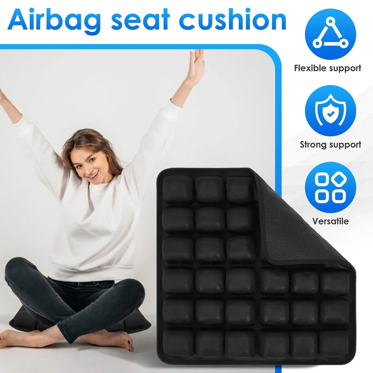 Inflatable 3D Air Cell Seat Cushion – Office, Car & Travel