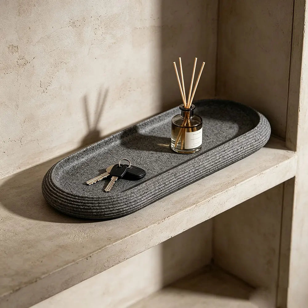 Striped Oval Silicone Mold – Concrete Epoxy Resin DIY Tray