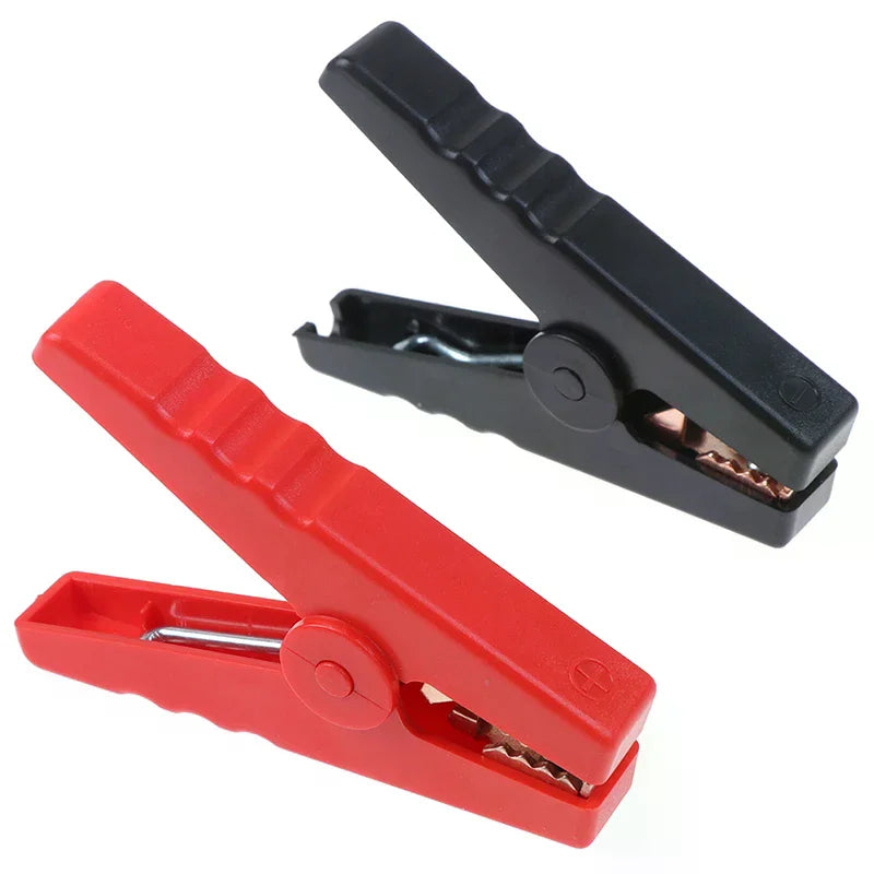 2Pcs 100A Insulated Alligator Clips – Car Battery Charger Clamps