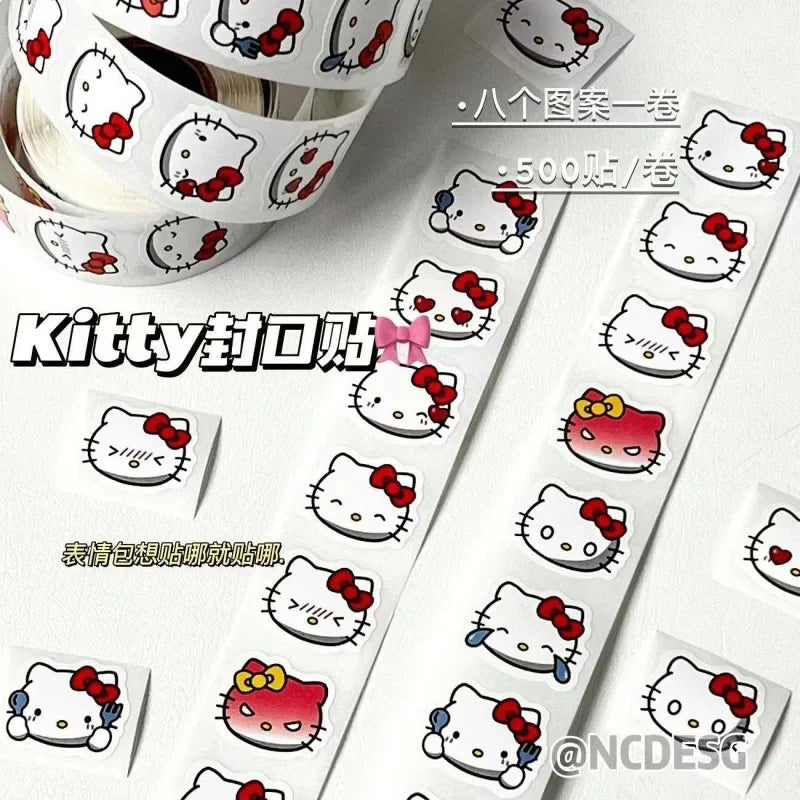 Kitty Cat Waterproof DIY Stickers 500pcs Roll | Phone Laptop