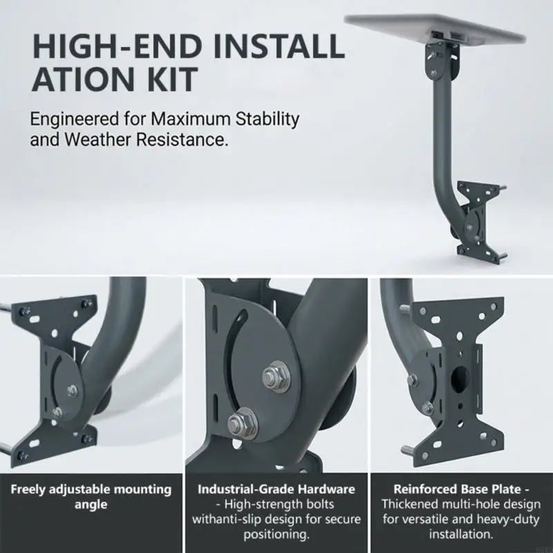 Satellite Dish Wall & Roof Mount Bracket | Adjustable Steel