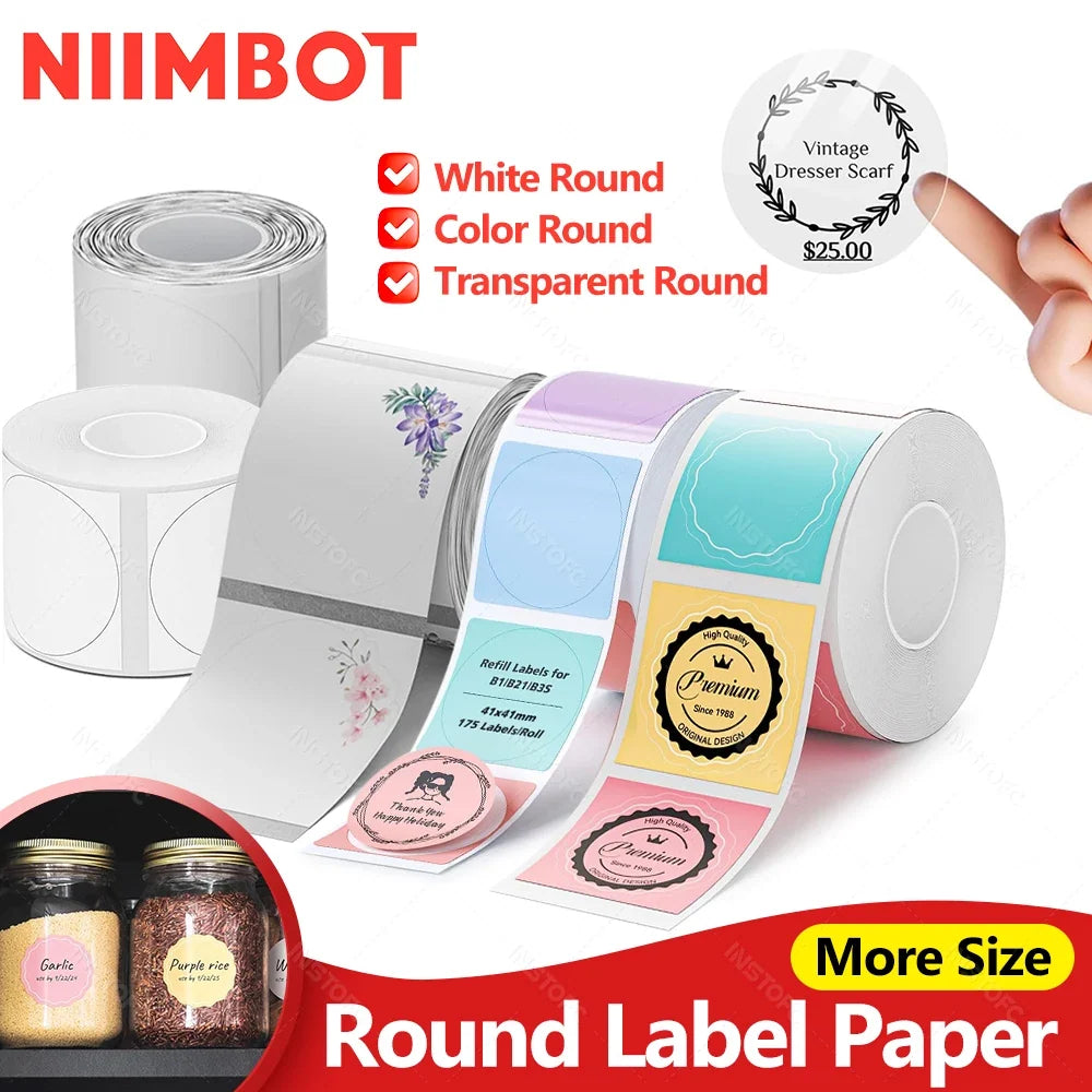NiiMBOT Thermal Label Paper – Waterproof Self-Adhesive Stickers