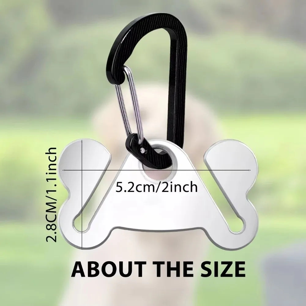 Stainless Steel Dog Poop Bag Holder with Clip | Hands-Free