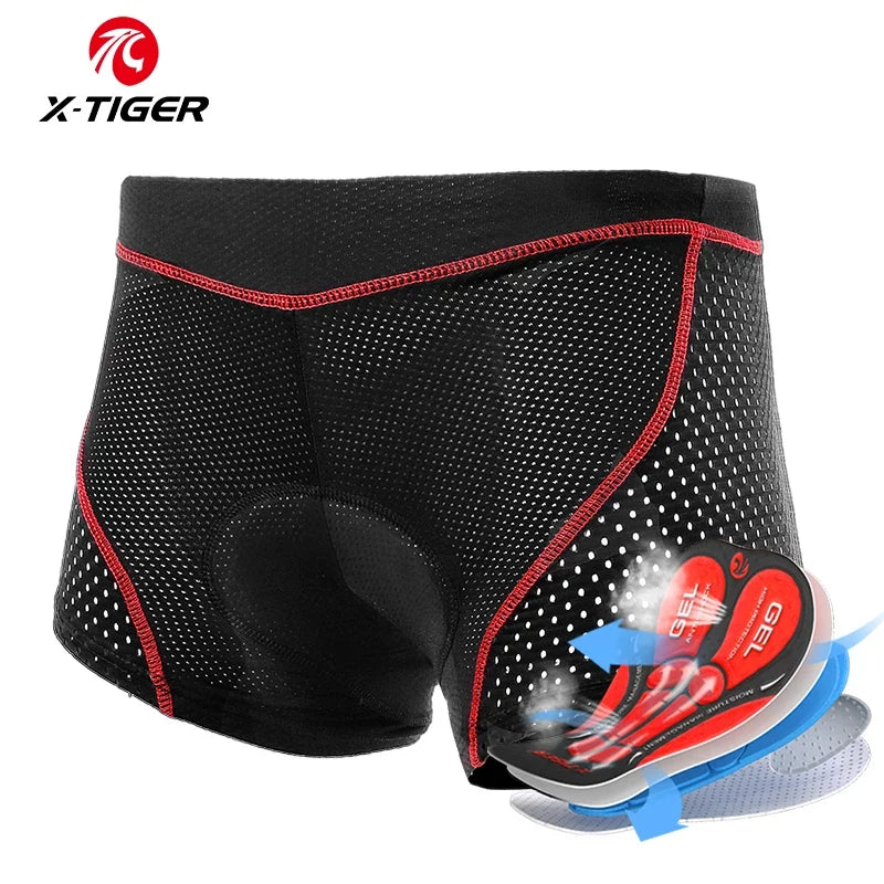 X-TIGER Men's 5D Gel Cycling Underwear Shorts | MTB Road Bike